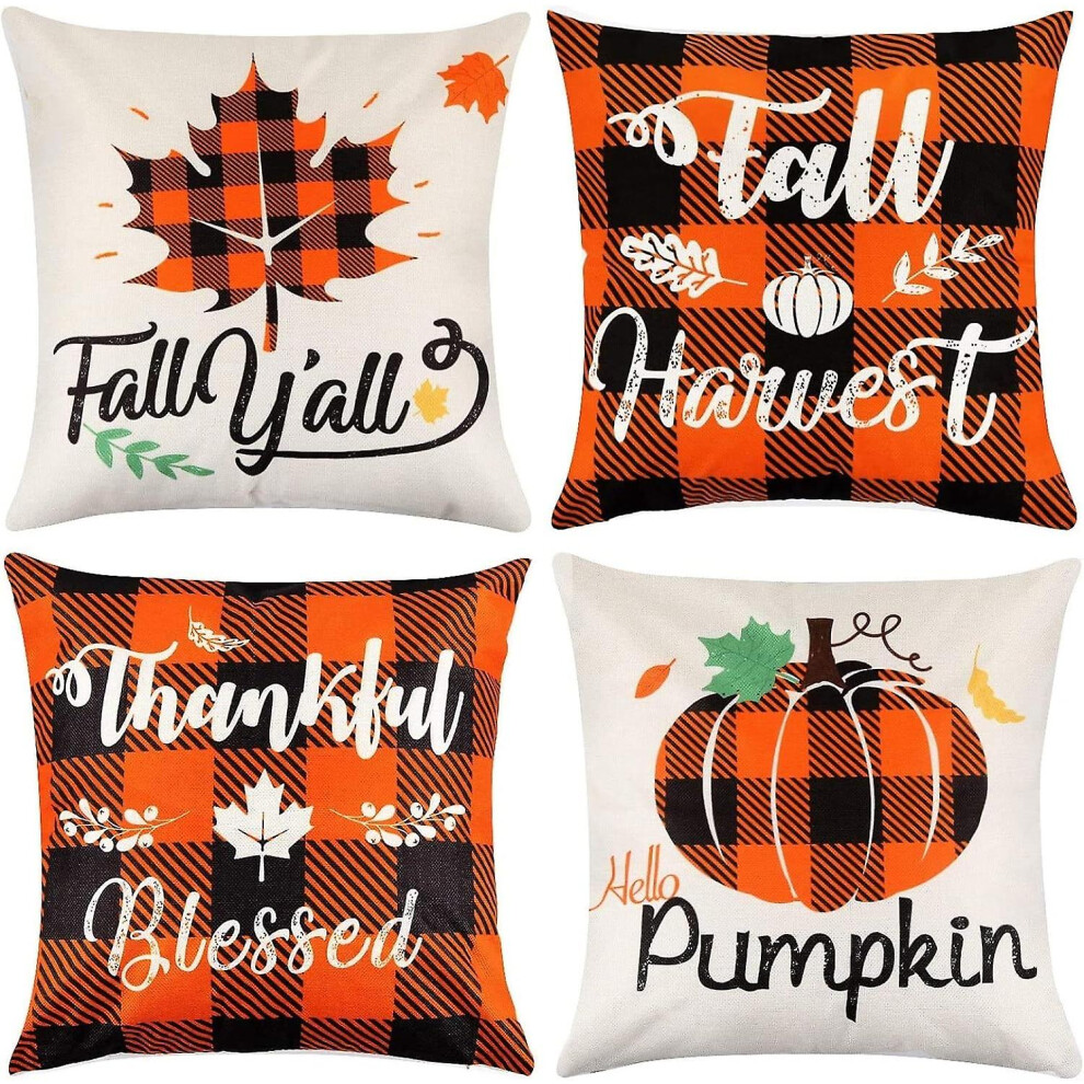 Kikidex (As Show, One Size) Linen Pillowcase With Cute Decorative Throw Pillow 18X18 Inch, Thanksgiving Decorative Pillow