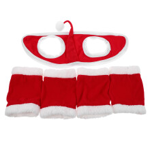 1Set Red Velvet Horse Hat and Leg Wraps Costume for Holiday Party Use