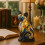 Glas-in-lood kattenlamp 7