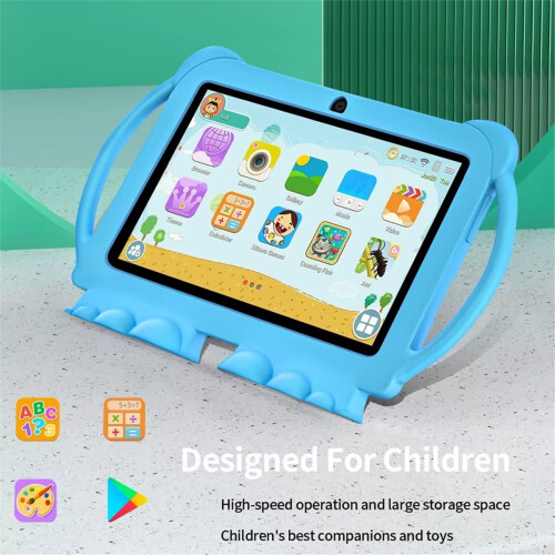 7-Zoll-Kindertablet mit robuster Schutzhülle (EU-Stecker, Pink) 2