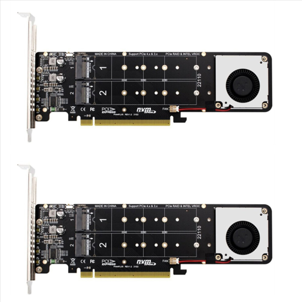 Double-Sided 4-Disk Pci-E X16 To M.2 M-Key Nvme X4ssd Adapter 4853020730459