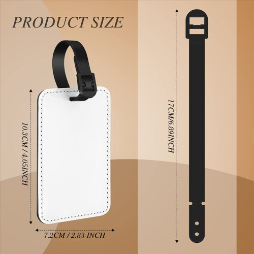 16pcs Sublimation Luggage Tags PU Leather Name Tag 2