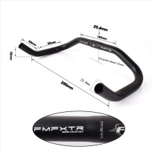 Fahrrad-Bullhorn-Lenker aus Aluminiumlegierung, 25,4 mm Durchmesser, 390 mm Länge