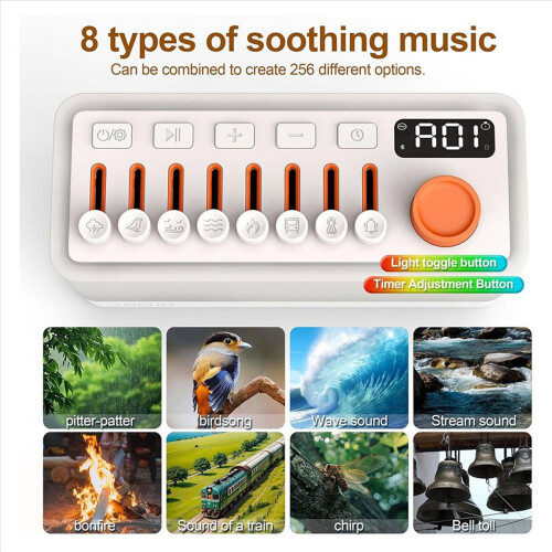 White Noise Slaapgeluidsmachine met 8 2