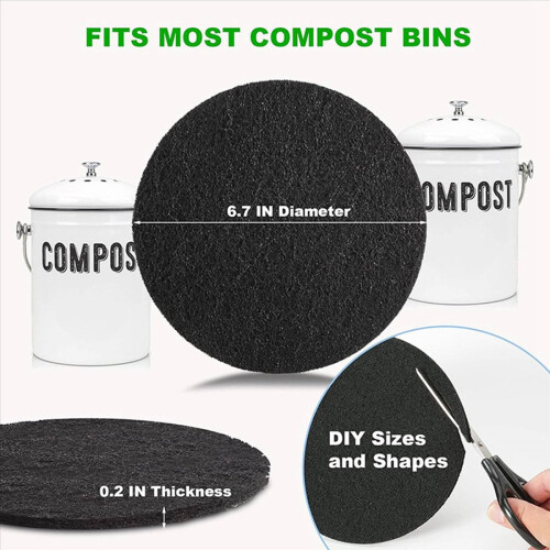 10Pcs Charcoal Filter for Compost Bucket 6.7 Inch 2
