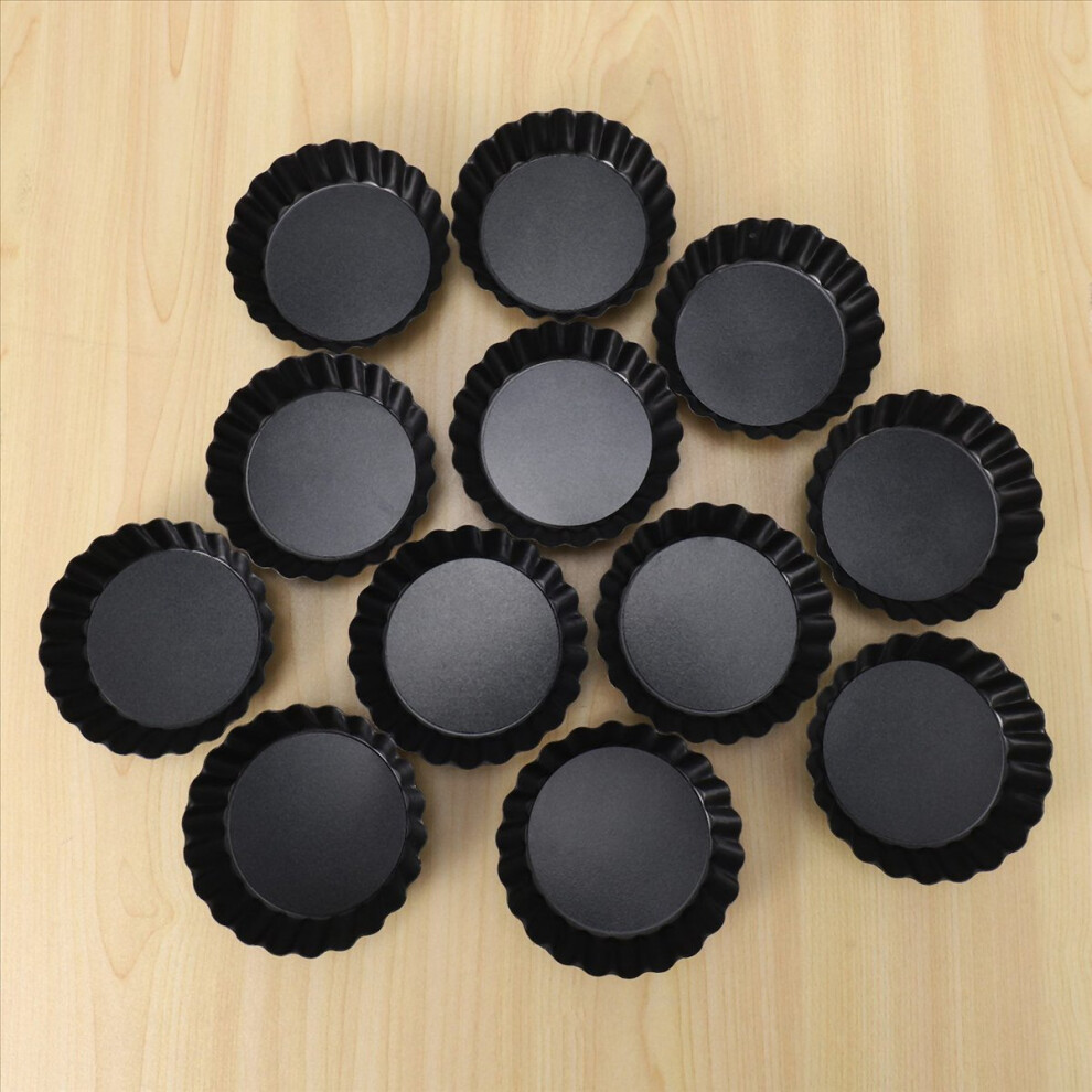 12 Pcs Egg Tart Molds, 3Inch Mini Pans, Tin Pan Baking Tool 4853020750396