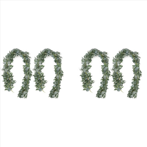 Artificial Eucalyptus Garland with Willow Vines, 2 Packs 6.5 Feet 2