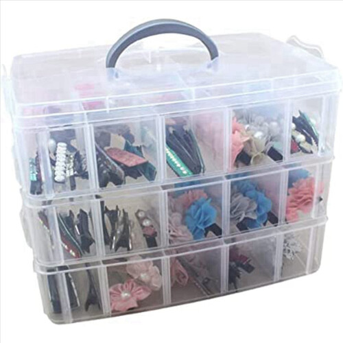 Arts, Crafts and Jewelry, Stackable 3-Tier Clear Plastic Organizer 2