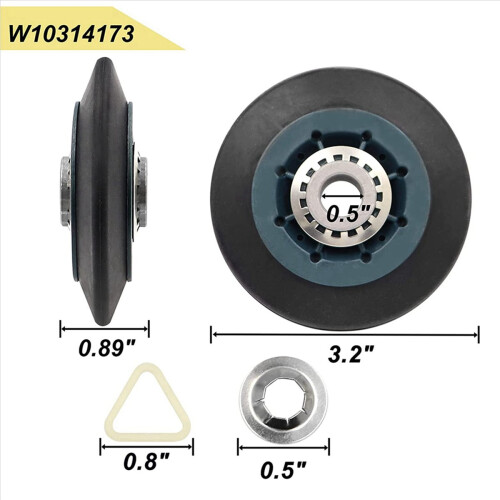 4Pack W10314173 Dryer Drum Roller Replacement 2