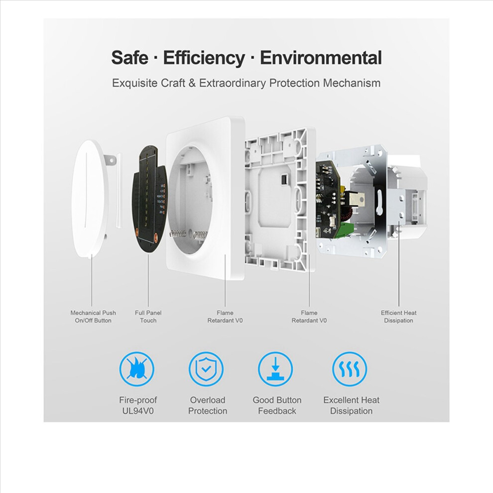 Tuya Smart Wifi Dimmer Light Switch,Touch Panel Wall Switch 100-240V 4853020748683