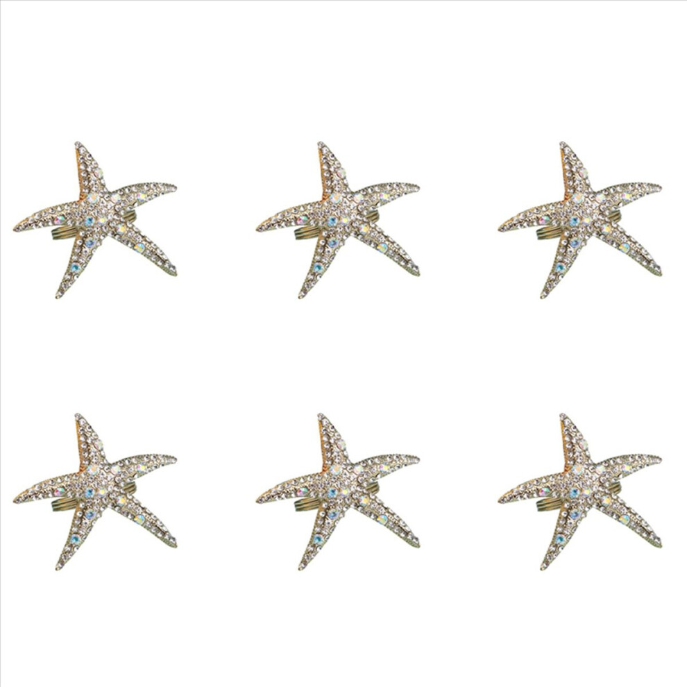 8 Pack Starfish Rhinestone Napkin Ring For Wedding Party Table Dã©Cor 4853020751997