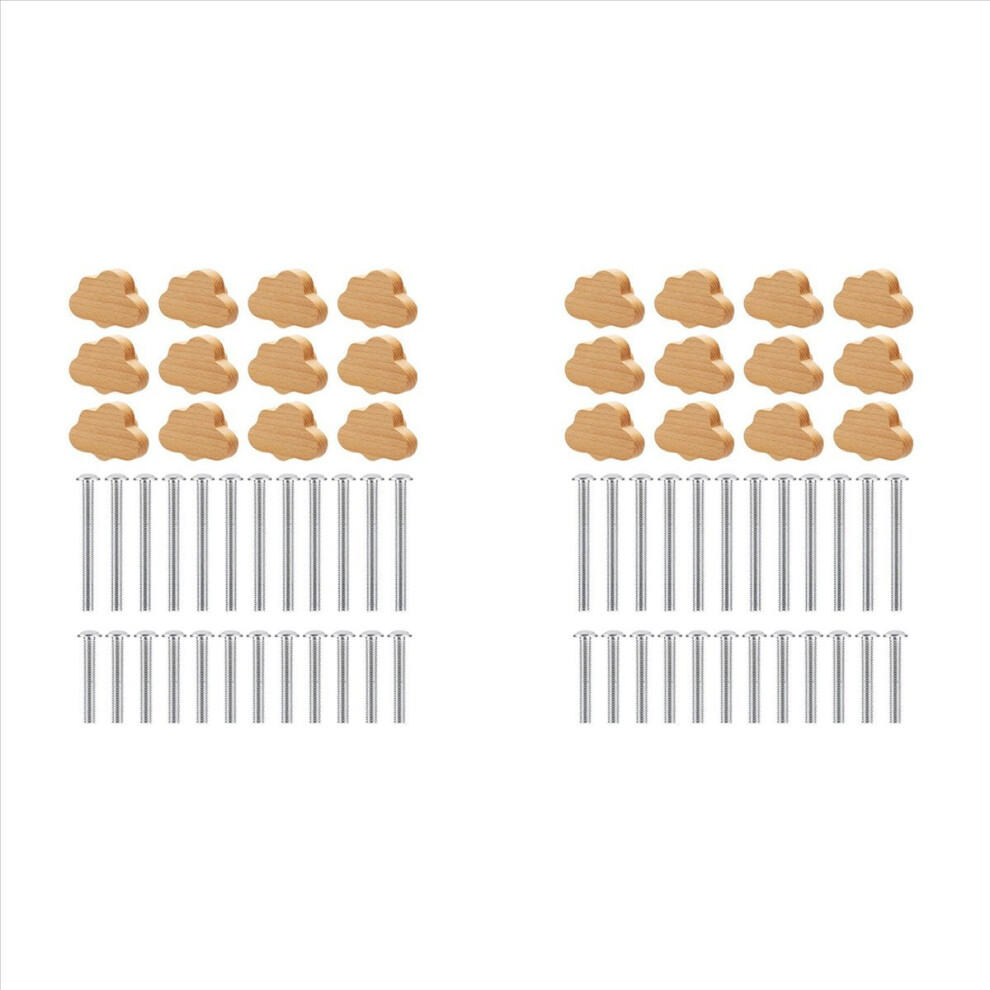 Beech Wood Drawer Knobs Cloud-Shaped Wooden Dresser Pulls 4853020755384