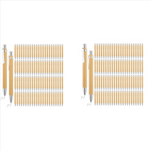 200 Pcs Bamboo Wooden Retractable Ballpoint Pen Black Ink 1mm