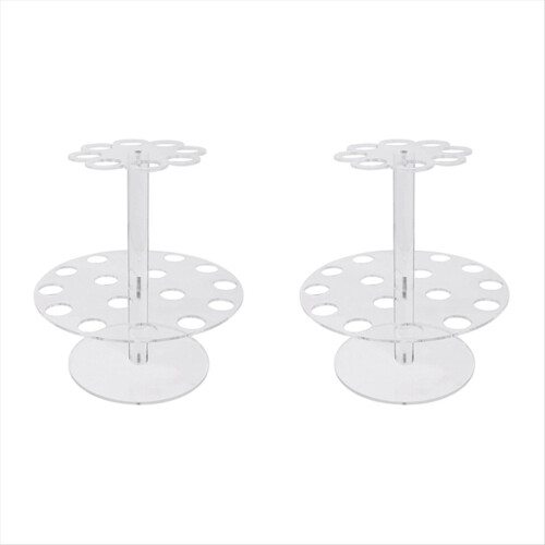 Double Layers 24 Holes Ice Cream Cones Stand Baking Cupcake Display 1