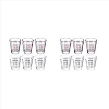 6Pcs Measuring Cup Espresso Glass Measurement 1Oz,6 ,2 Tbs,30Ml