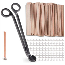 100 Stück Holzdochte für Kerzen, rauchfrei, 5,1 x 0,5 Zoll