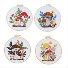 4-teiliges Stickset für Anfänger, inklusive Stickrahmen, farbigem Garn und Werkzeug