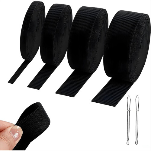4 Rollen weißes, hochelastisches Nähband (Gummiband) 1