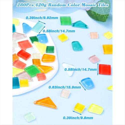 Mosaic Tiles for Crafts Bulk - Multi-Color Irregular Tiny Tile 2