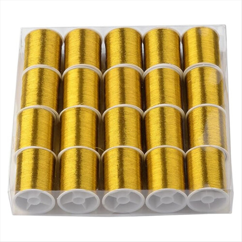 20 Rolls 1100M 0.1MM Thin Metallic Thread Shimmer Christmas Glitter A 1