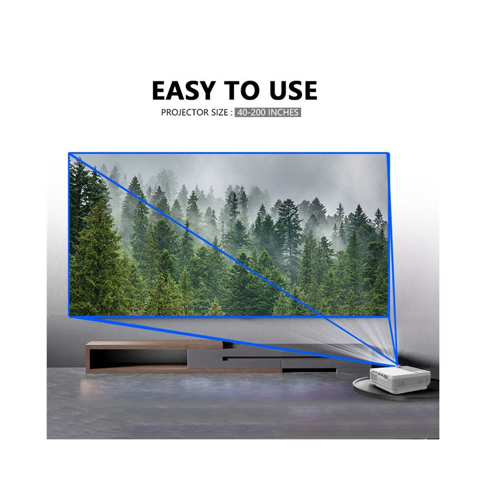 1080P 12000Lm Home Theater Video Projector With Wifi+Bt(Uk Plug) 4852178871298