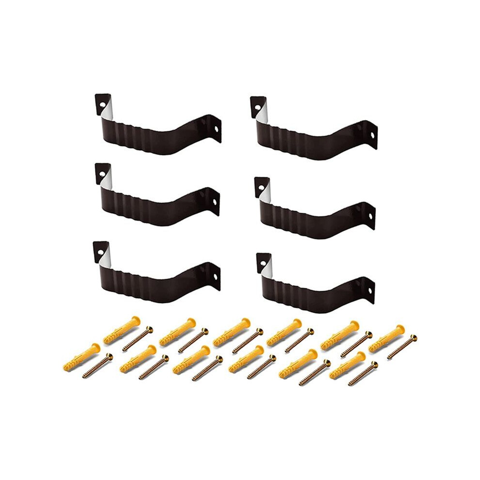 6Pcs Downspout Adapter Gutter Strap 3X4 Leader Strap, Brown 4852178870628