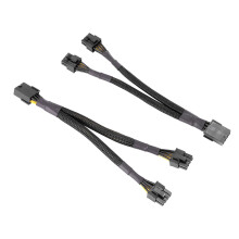 2 stuks vrouwelijke naar dubbele 2x 8-pins (6+2) mannelijke PCI Express-stroomadapter