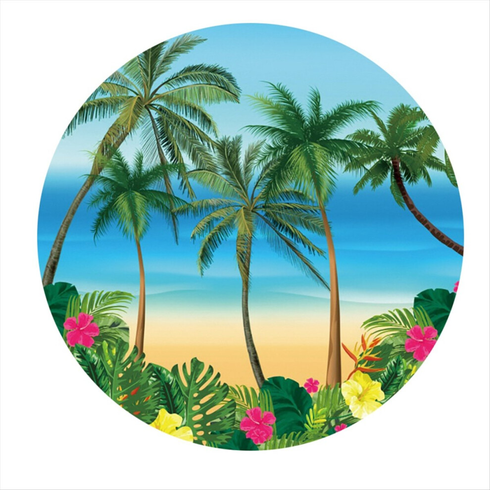 100Cm Diameter Hawaiian Skateboarding Beach Party Background Cloth, A 4852178885042