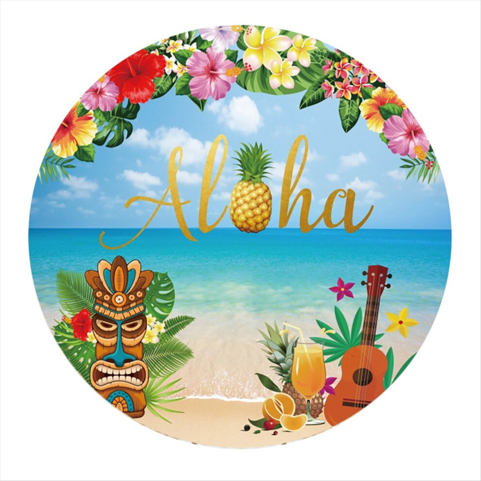 100Cm Diameter Hawaiian Skateboarding Beach Party Background Cloth, F 4852178885028