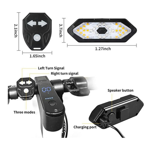 Blinker für Elektroroller, ferngesteuerter LED-Blinker für Fahrräder 2