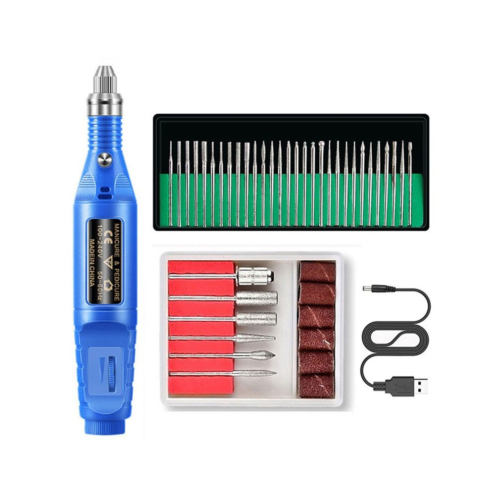 Electric Nail Drill Machine E File Set For Acrylic Nails,Blue 4852178809697