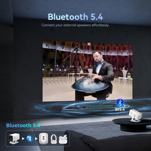 Miniprojector WiFi6 BT5.4 Autofocus Android 11 UK 2