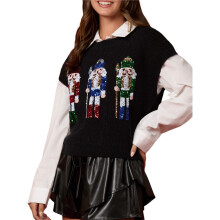 Dames Trui Vest Zwart XXL