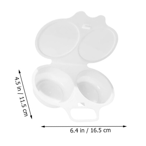 3Pcs Portable White Microwave Egg Cooker Reusable Kitchen Egg Poacher 2