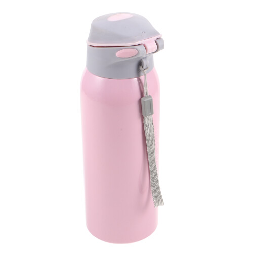 Tazza Con Cannuccia Rosa in Acciaio Per A