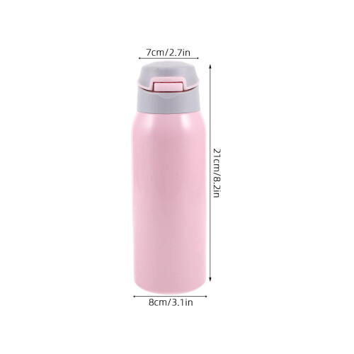 Tazza Con Cannuccia Rosa in Acciaio Per A 2