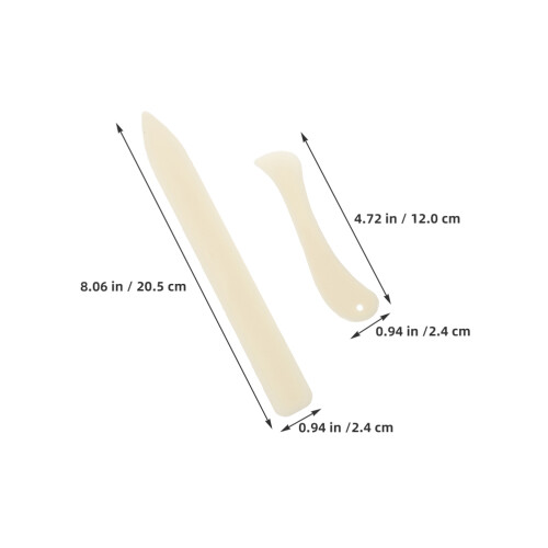 1Set Beige Plastic Bone Folder Paper Creaser Scoring Tool for Crafting 2