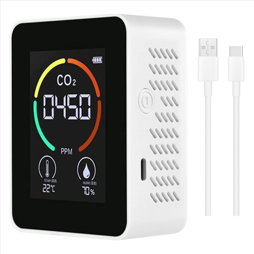 Temperatuur- en vochtigheidsmeter, luchtkwaliteitsmonitor, CO2-detector, A 1