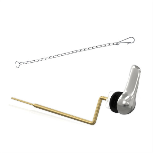 Toilet Handle Brass Lever Flush Replacement Kit Chain(Side Mount)