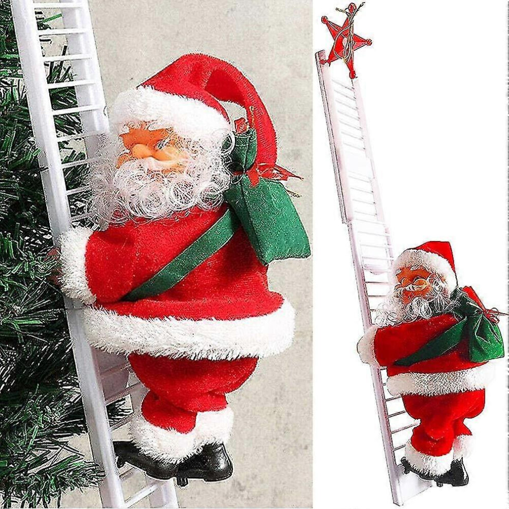 Kikidex (As Show, One Size) 2024 Suitable Santa Climb The Ladder, Sing Santa Claus, Automatically Play With Music