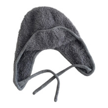 Knitted Russian Style Earflap Cap Heavy Pile Thermally-Gray