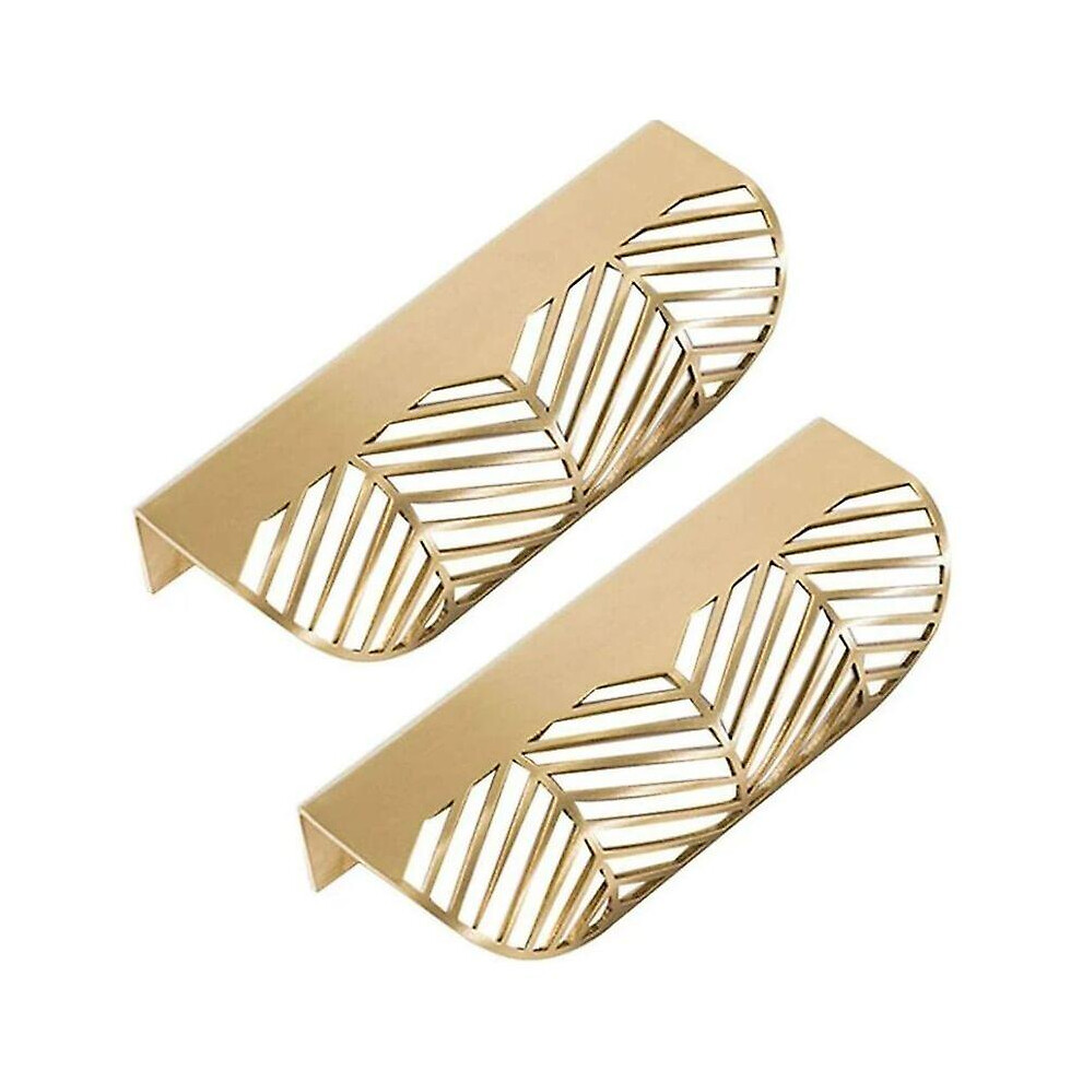 Kikidex (As Show, One Size) Promotion Leaf Shape Drawer Handle Brass Furniture Door Pull Knob Cabinet Cupboard Door Handle (2Pcs)