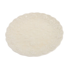 White Round Ceramic Cake Plate Decorative Appetizer Serving Tray