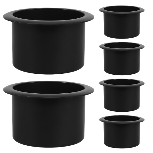 6Pcs Black Plastic Drop-in Cup Holder for Car Sofa Couch Armrest Use