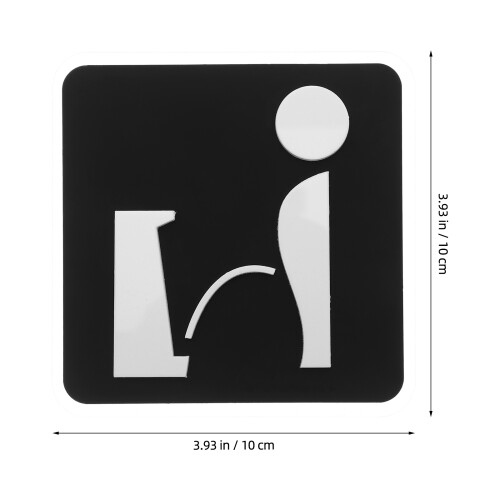 Targhetta Wc in Acrilico Nero Per Bagno Con Facile 1