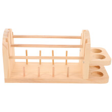 Double-Rotating Wooden Yarn Spool Holder Portable Yarn Rack Beige