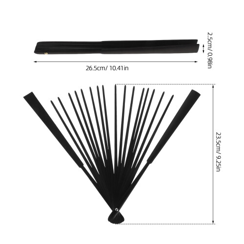 Black Bamboo Folding Fan Frame DIY Crafting Fan Ribs Kit Durable 1