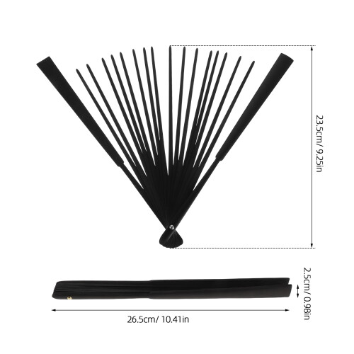 Black Bamboo Folding Fan Frame DIY Crafting Fan Ribs Kit Durable 2