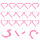 20St Drinktags Roze Hart Design Voor Feest Glasmarkering 9