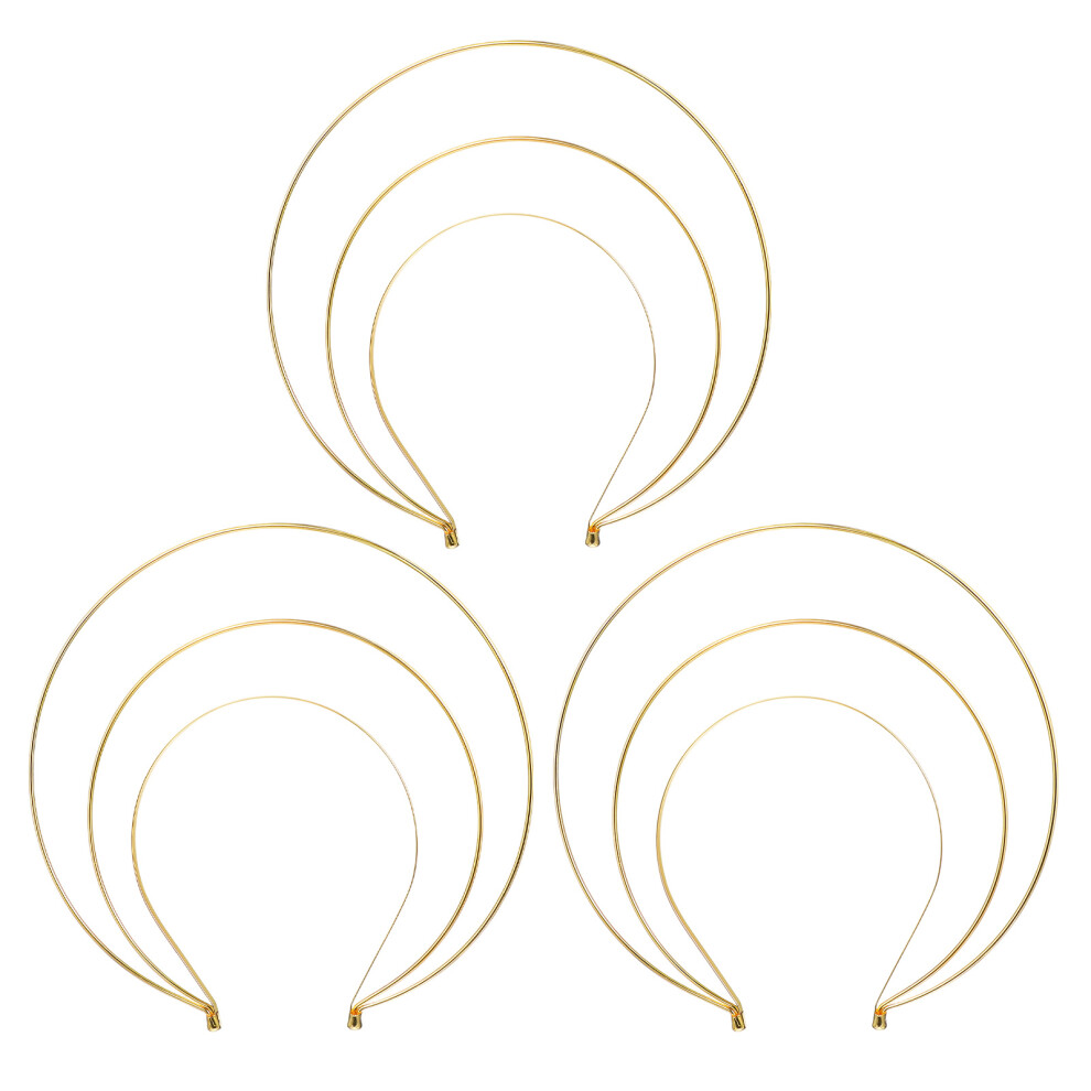 3Szt Metalowa ZłOta TróJwarstwowa Opaska Korona Na ŚLuby-image